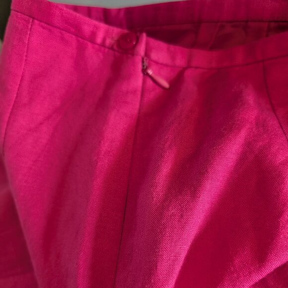 Haggar Women's Linen blend crop pants Fuchsia Hot Pink Summer Spring Size 6 - Picture 9 of 10